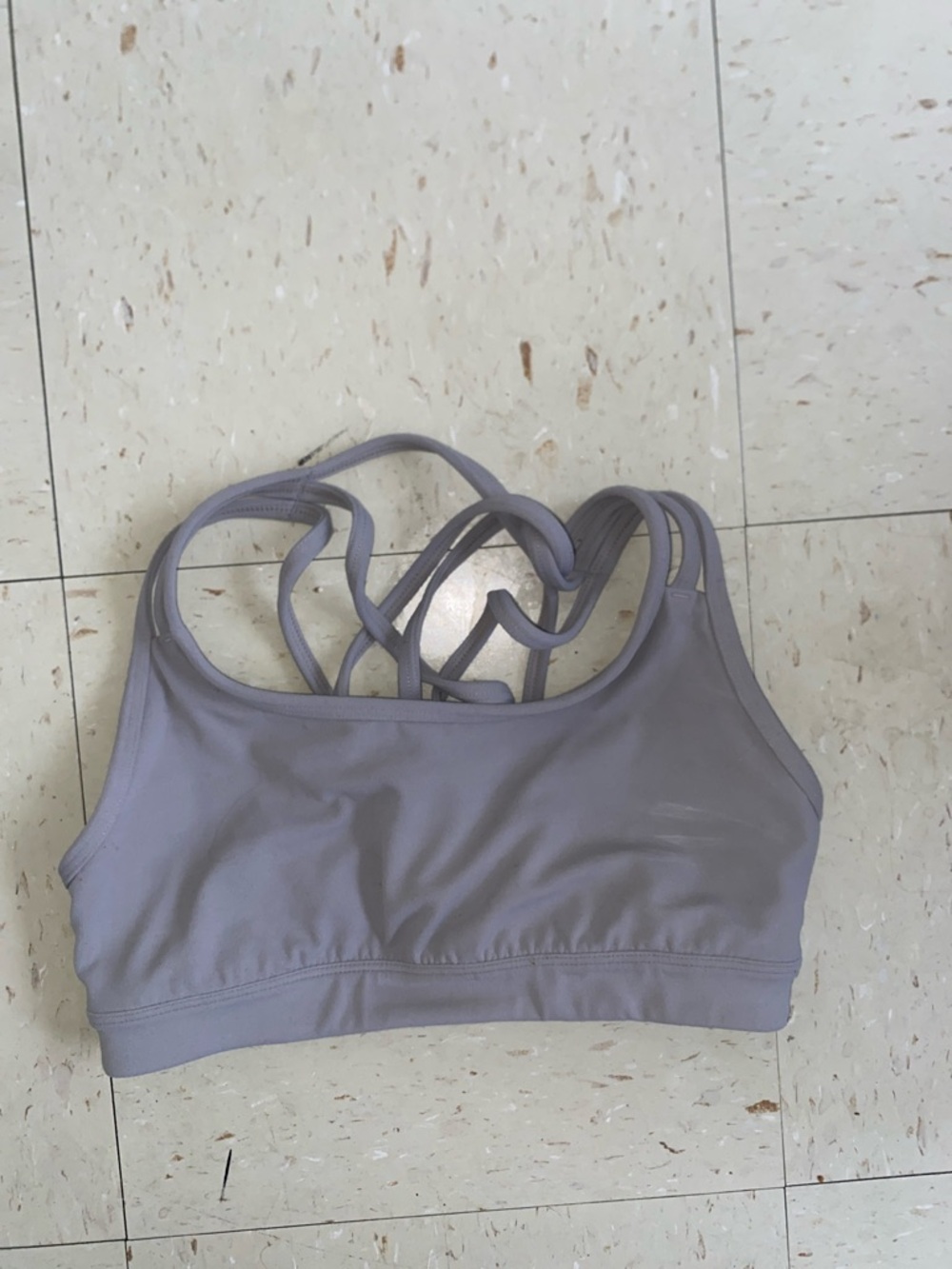 Athleta strappy sports bra Light  gray sm